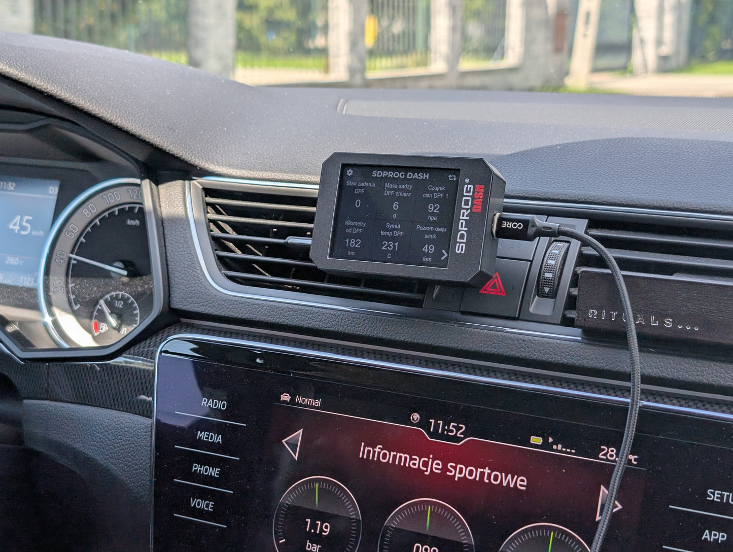 SDPROG DASH Монітор двигуна + інтерфейс SDPROG OBD - ІНДИКАТОРИ DPF