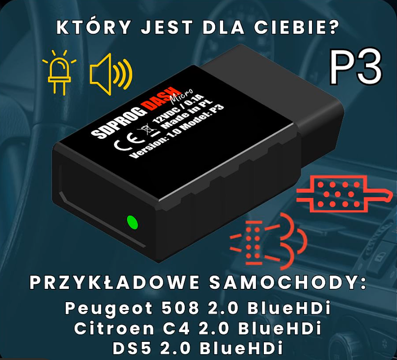 SDPROG DASH MICRO – monitor filtrów DPF / FAP / GPF