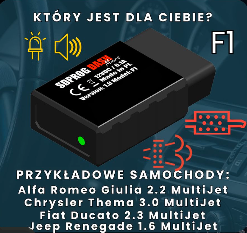 SDPROG DASH MICRO – monitor filtrów DPF / FAP / GPF